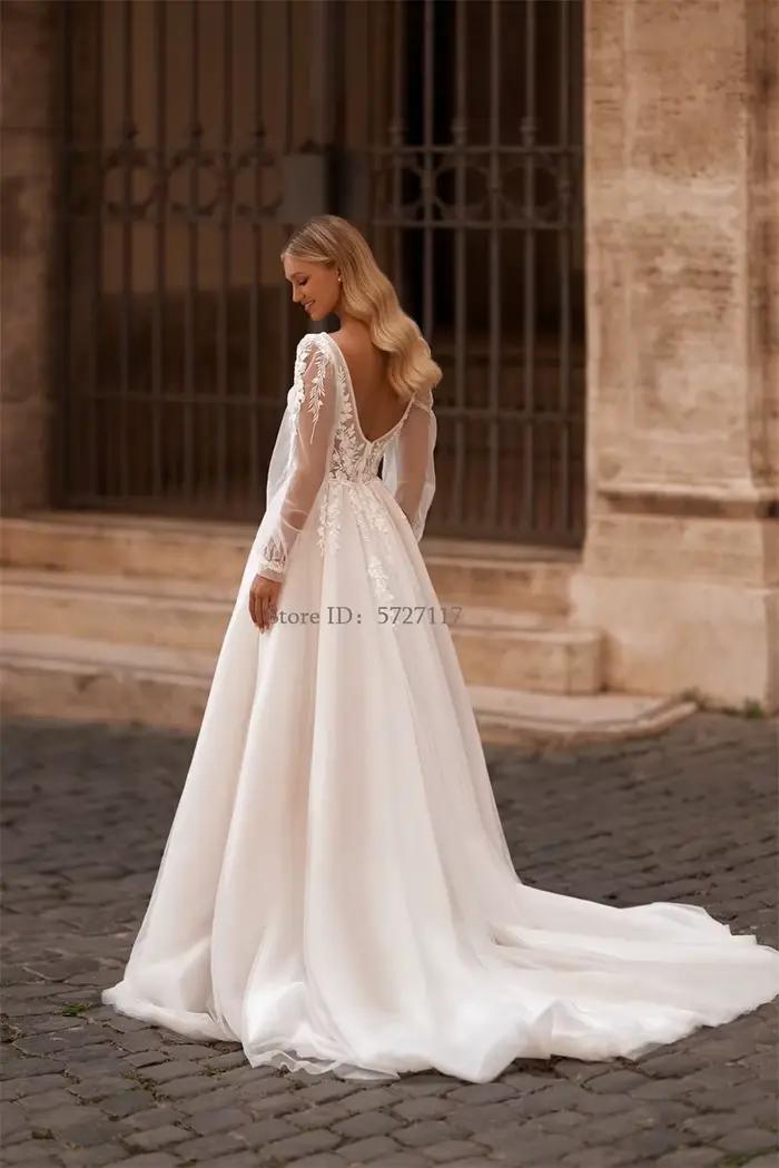 Robes De mariée De luxe à manches bouffantes personnalisées