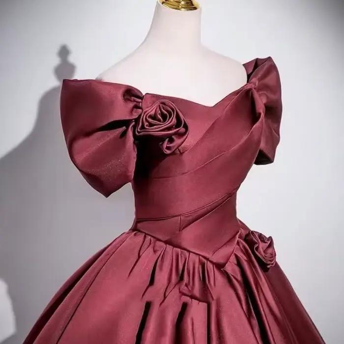 Robe de soirée élégante rouge vin