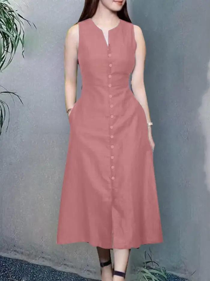 ZANZEA 2025 Robe d'été femmes col en V fête