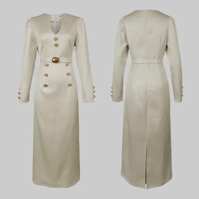 Modigirl robes de soirée de mariage pour femmes vêtements formels création originale boutonnée robe à manches longues pour dames