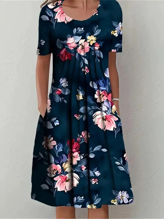 Grande taille mode femmes élégantes robe ample tenue décontractée