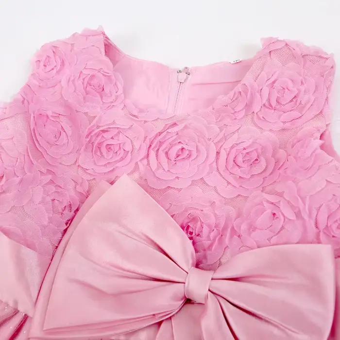 Robe de fête pour filles style européen et américain sans manches polyester viscose col rond pour occasions spéciales années 4-6