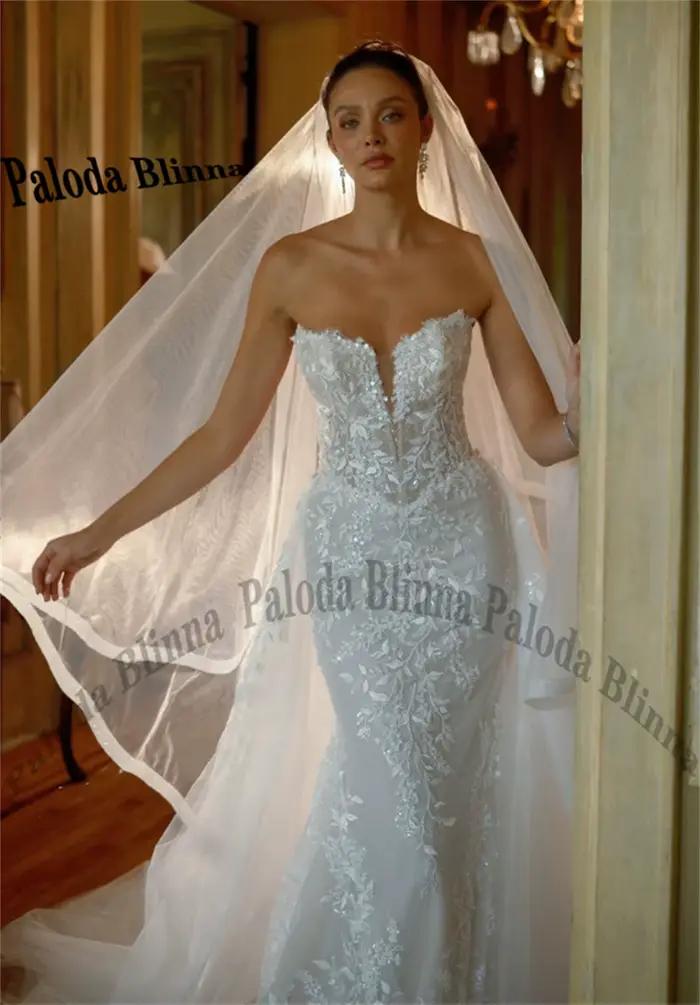 Robes de mariée fantaisie Paloda pour femmes avec appliques