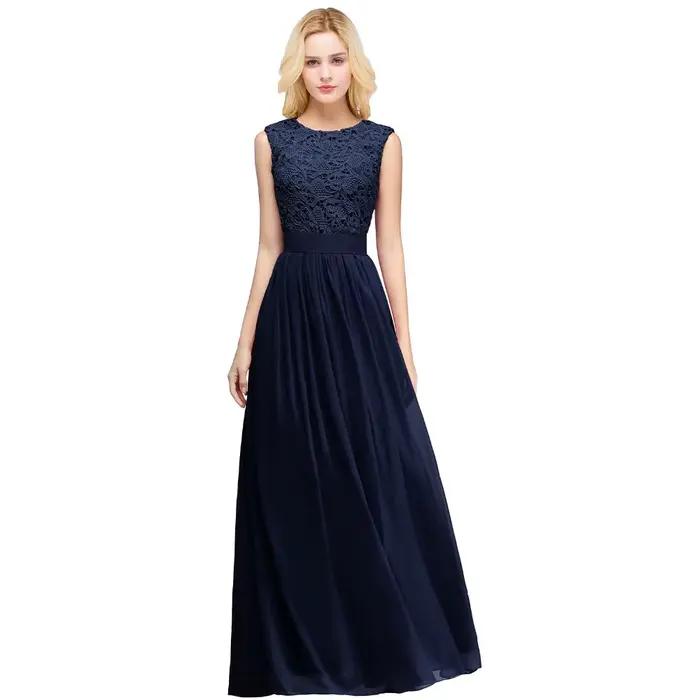 Robe de Demoiselle d'Honneur Élégante en Mousseline de Soie pour Femme