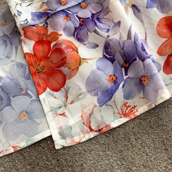 Robe longue élégante à col en V et manches évasées pour femme