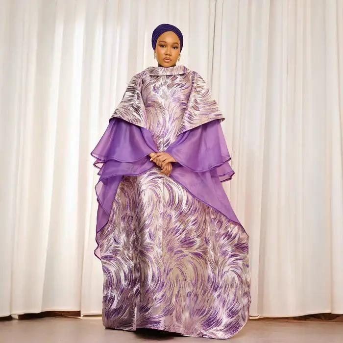 Robe de mariée africaine en brocart et bazin pour femmes occasions spéciales traditionnelles et modernes