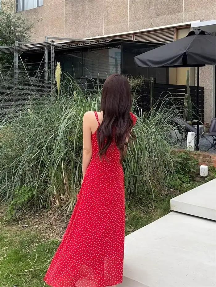 Robe florale d'été de Style vacances français avec volants
