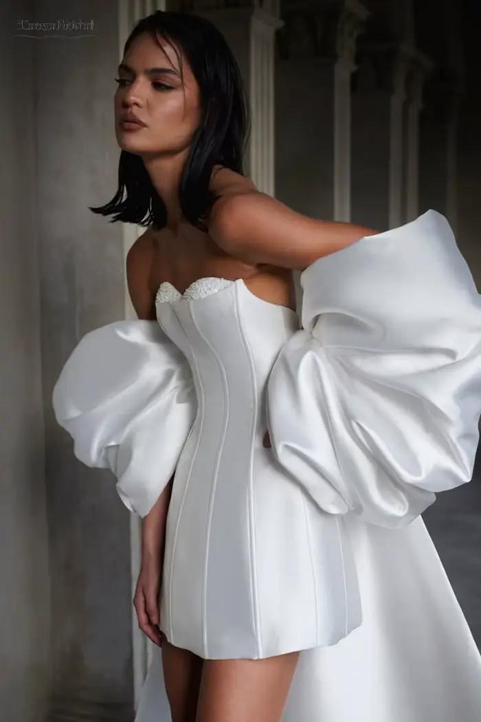 Cape à nœud de mariage avec train élégante en satin pour mariée occasions spéciales polyvalente