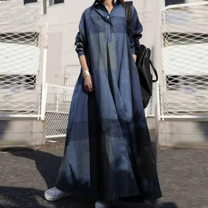 Robe en coton et lin à volants amples