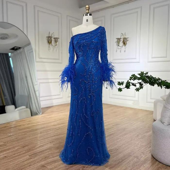 Robe de soirée sirène élégante fuchsia à une épaule