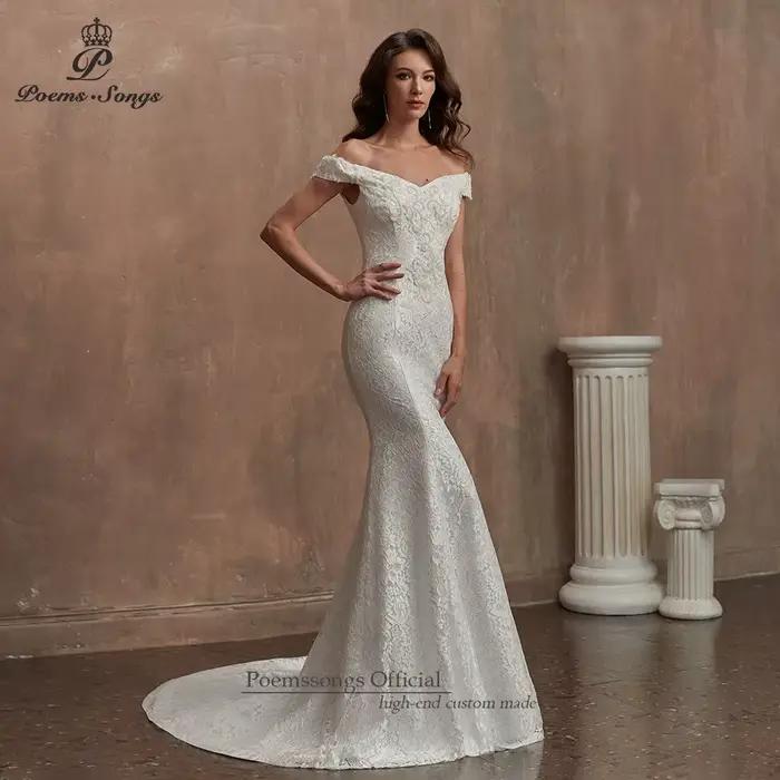 Robes de mariée en dentelle sirène pour femmes
