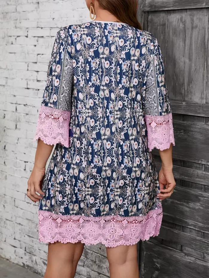 Grande taille mode femmes élégantes robe ample tenue décontractée