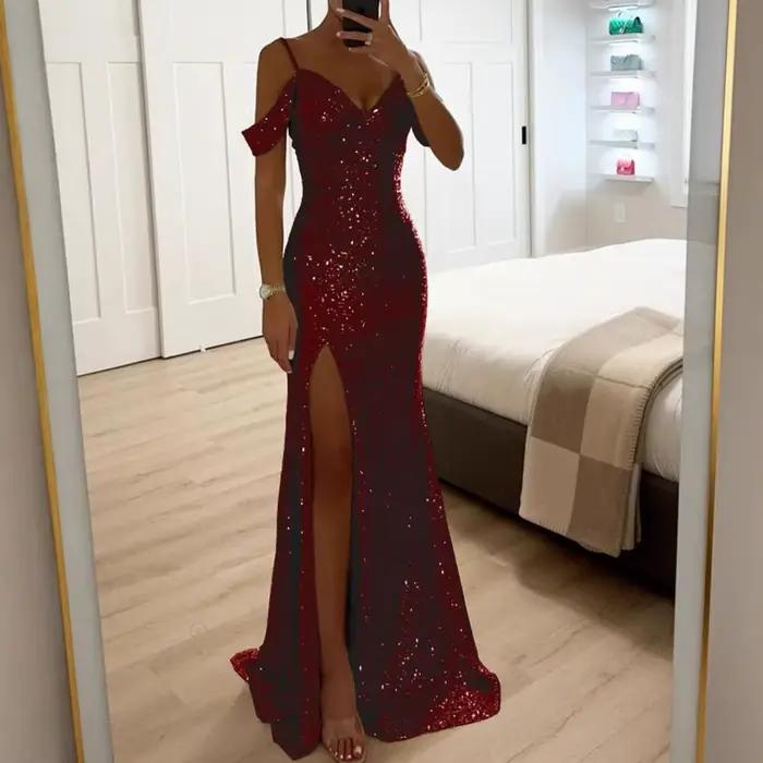 Robe de soirée à sequins pour femme