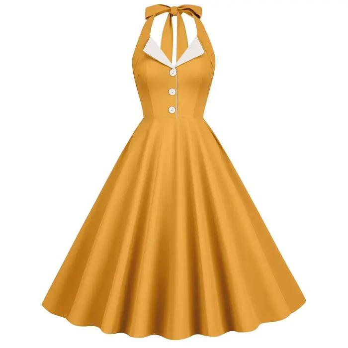 Robe de soirée vintage dos nu pour femme