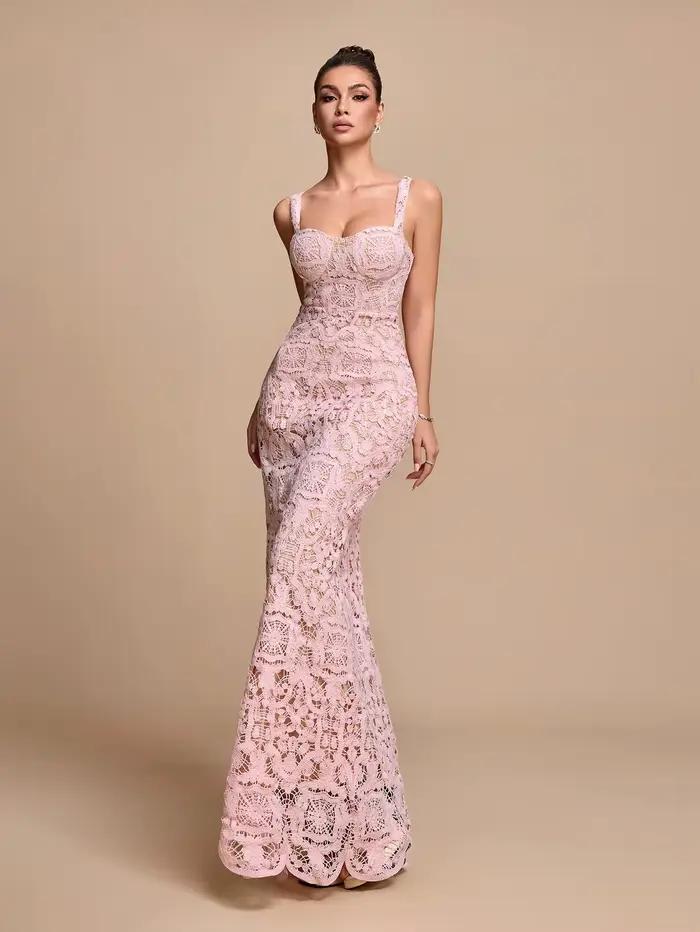 Robe de soirée sirène en dentelle 2026