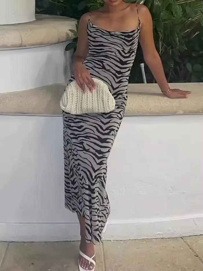 Robe longue élégante HH style léopard