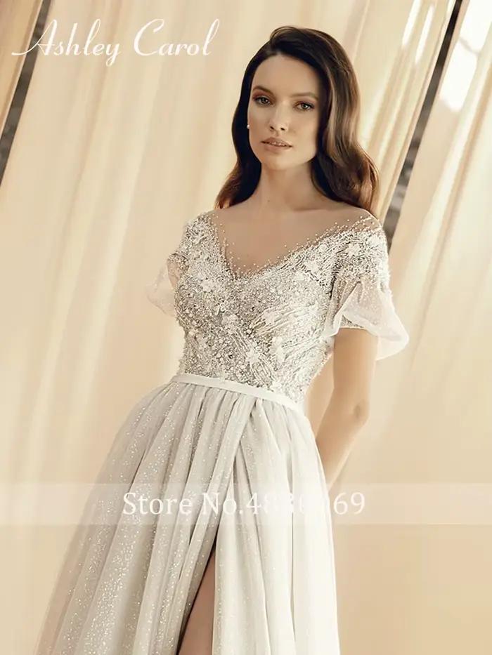 Ashley Carol-Robes de mariée à manches bouffantes