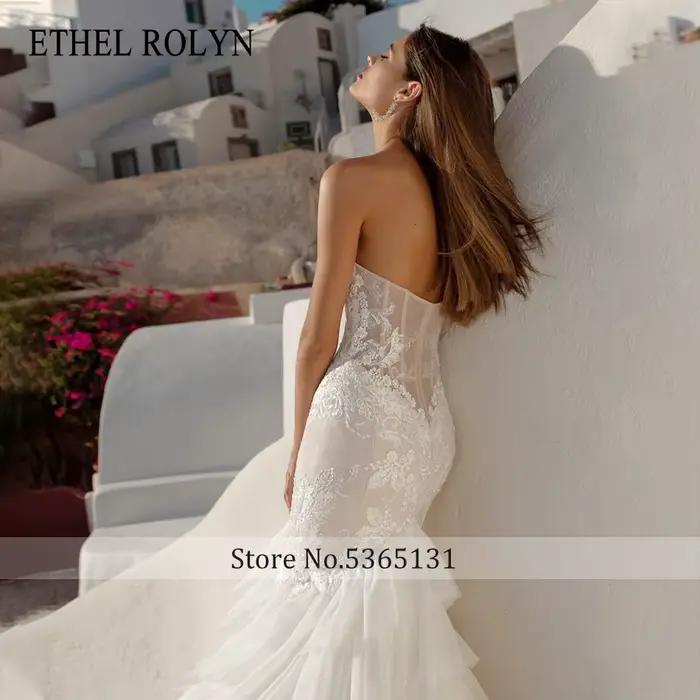 ETHEL ROLYN robe De mariée sirène chic chérie dentelle Appliques dos nu