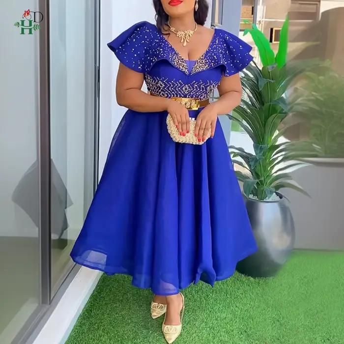 Robes de soirée de mariage africaines grande taille pour femmes