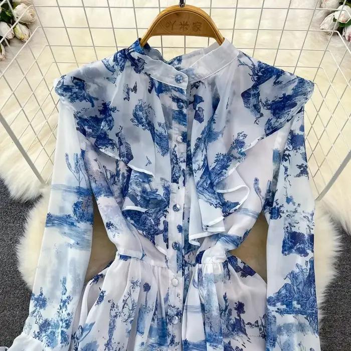 Robes longues en mousseline de soie pour femmes