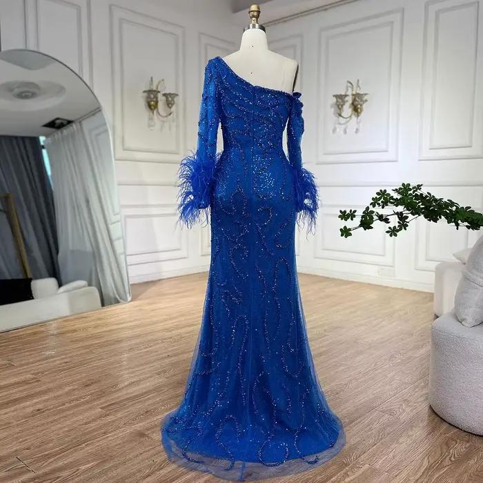 Robe de soirée sirène élégante fuchsia à une épaule