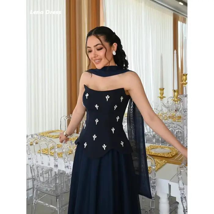 Robes de soirée élégantes de luxe Lena avec strass pour femme
