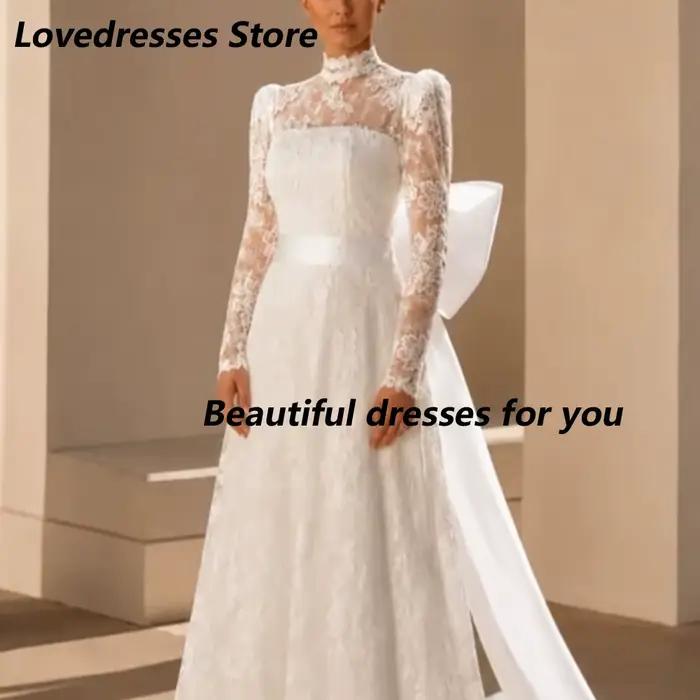 Robe de mariée personnalisée en dentelle coupe A-line