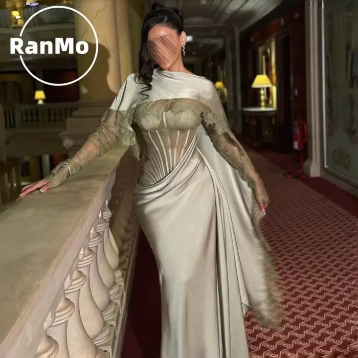 Robe de soirée élégante Ranmo vert sauge