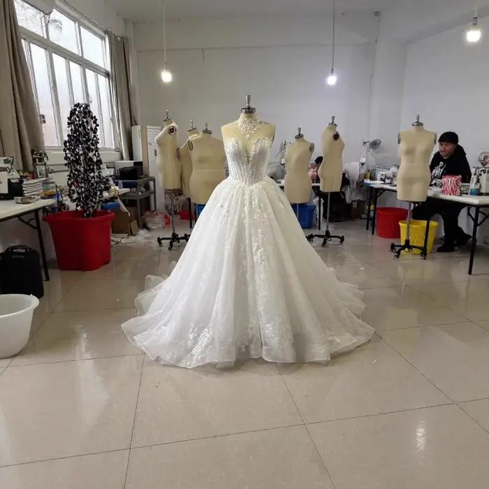 Robe de mariée de luxe personnalisée 2026 Dubaï Ivoire Nouvelle