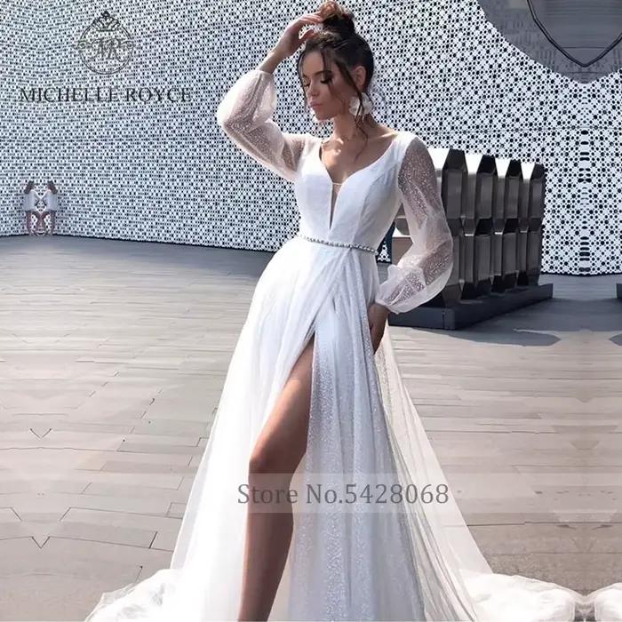 Michelle Royce a-ligne col en v robe De mariée