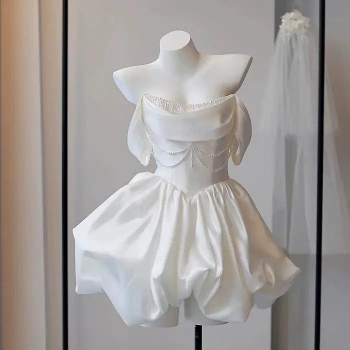 Mini robes de soirée de mariage courtes coréennes