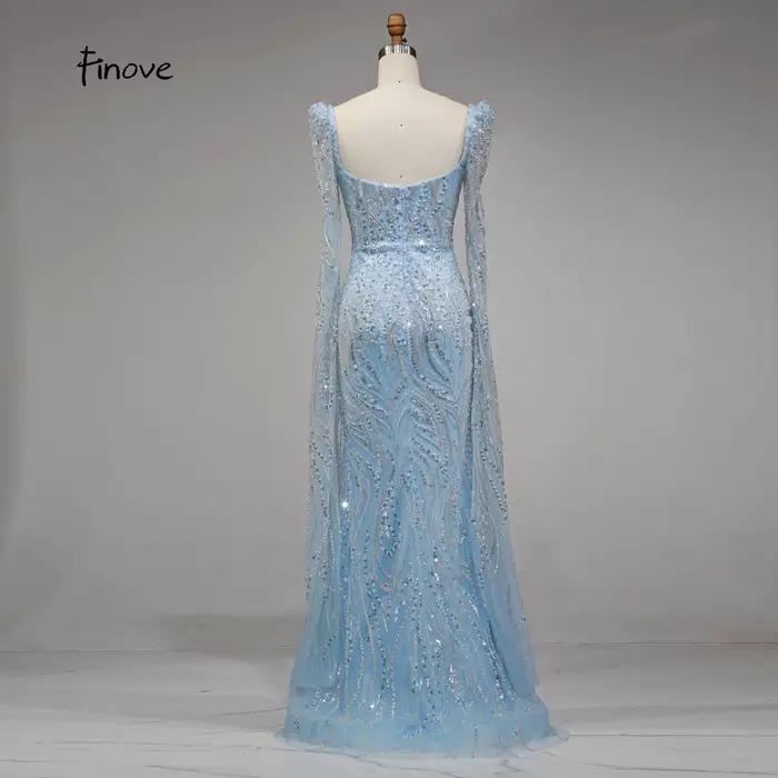 Robe de soirée sirène bleue