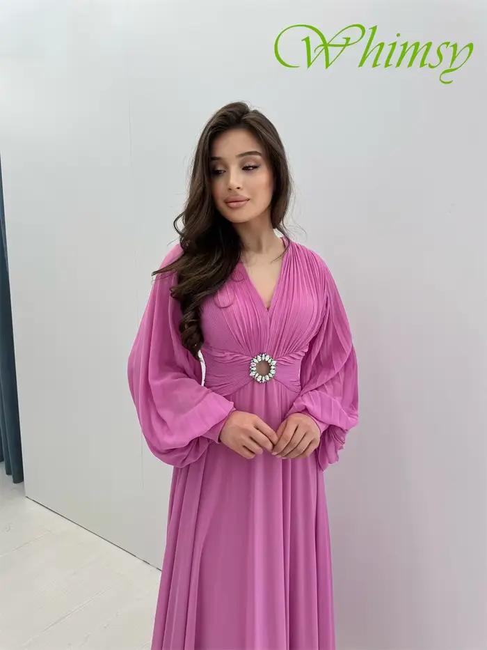 Robe de soirée formelle personnalisée en mousseline de soie