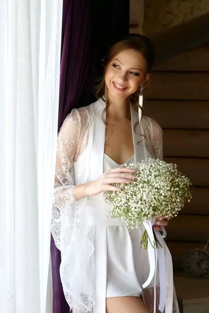 Robe de Mariée 2 Pièces en Dentelle Complète