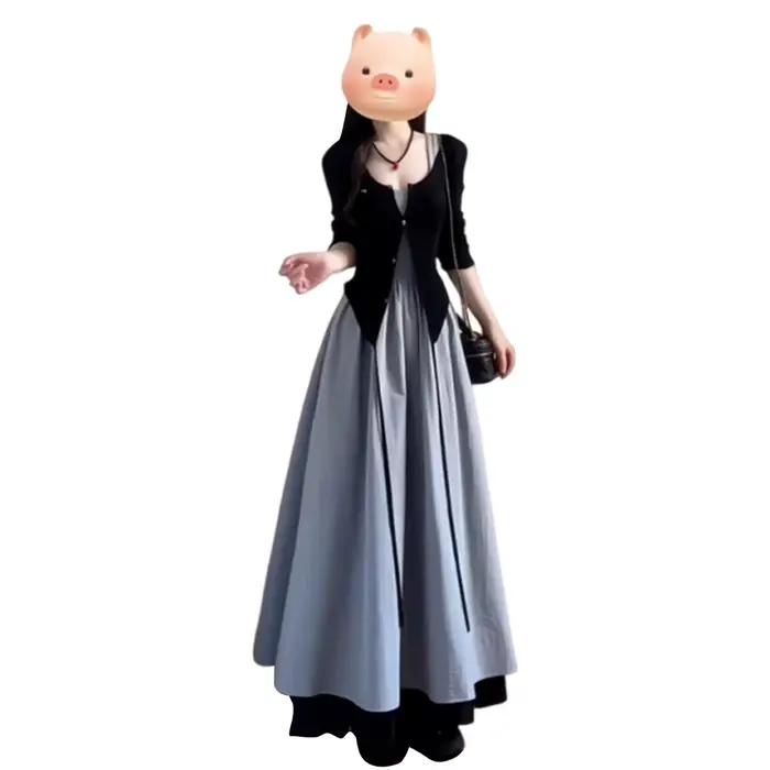 Ensemble Robe Midi Ceinturée Style Français pour Femme Printemps Automne 2026 – Élégant
