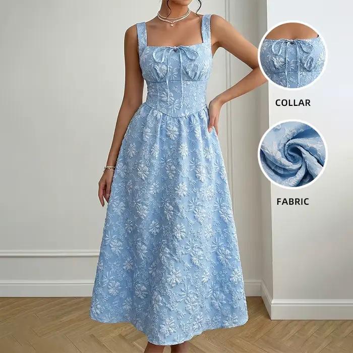 Robe mi-longue à col halter