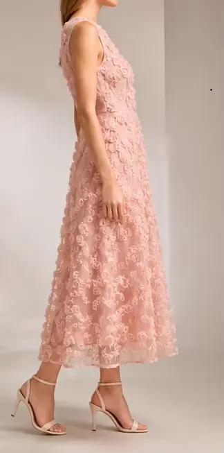 Robe florale 3D en maille romantique pour femme