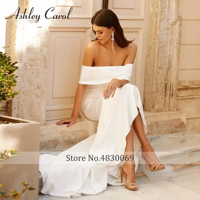 Ashley Carol robe de mariée sirène délicate épaules dénudées Satin