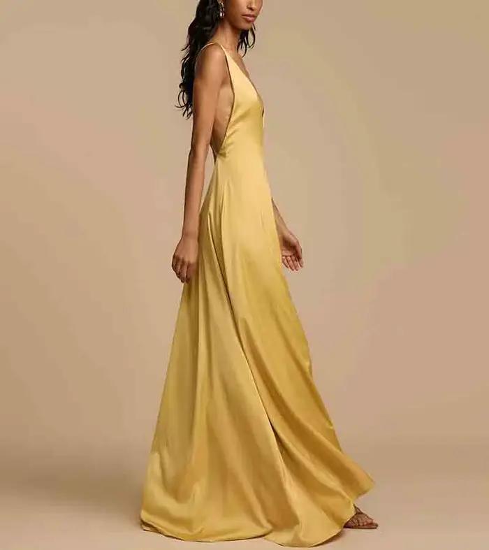 Robe longue élégante sans manches pour femmes