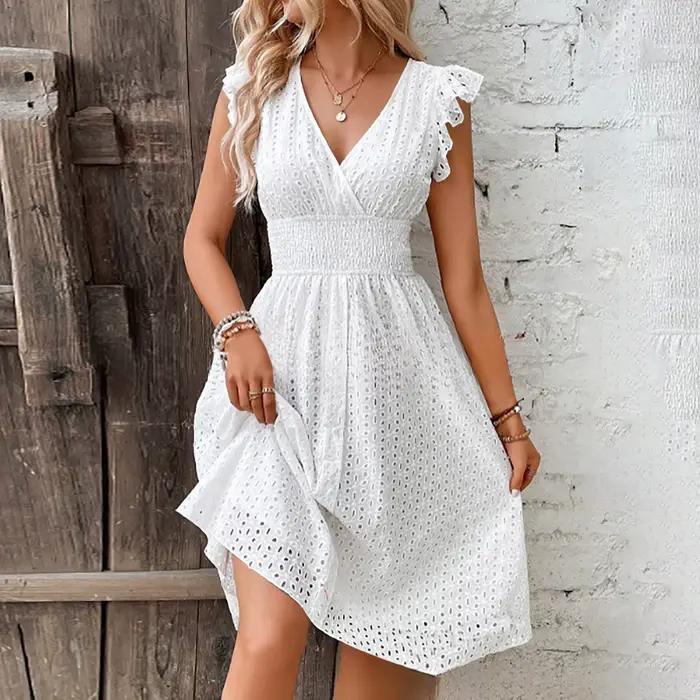 Robe courte en dentelle pour femmes