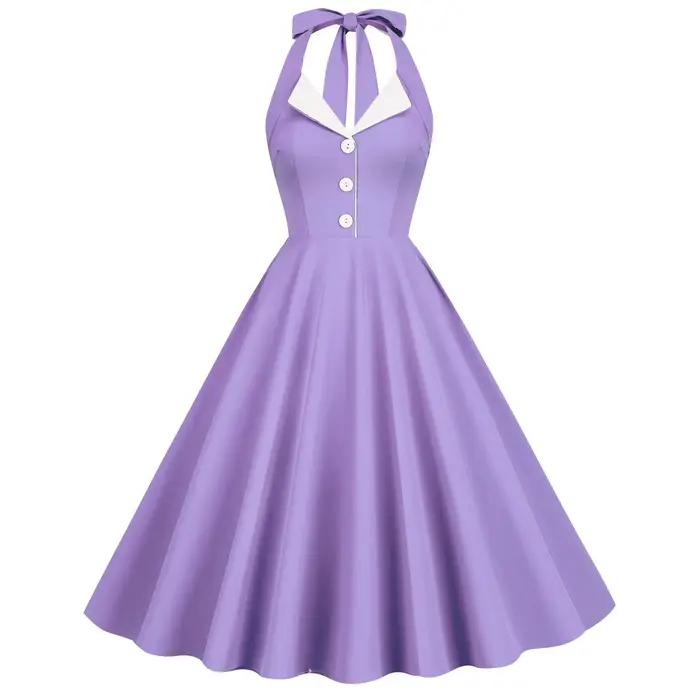 Robe de soirée vintage dos nu pour femme