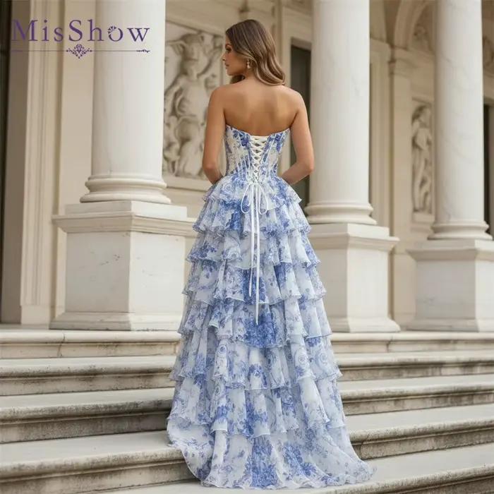 Robe de soirée longue en mousseline MisShow pour femme