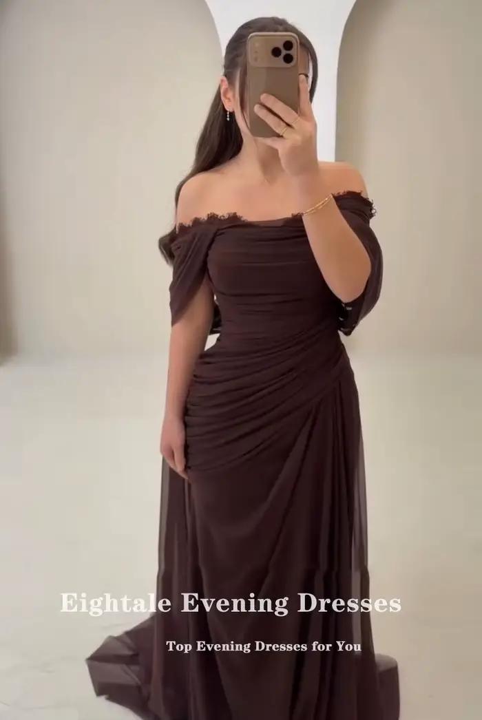 Robe de soirée arabe Eightale en mousseline de soie