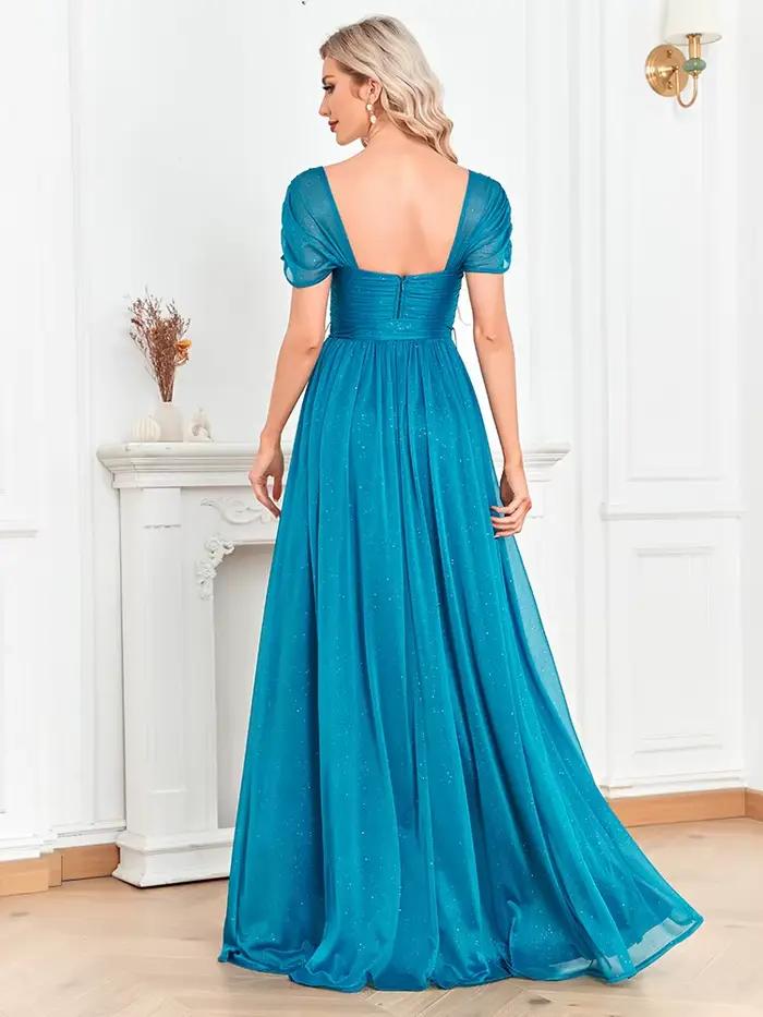 Robe de soirée longue bleu brillant Lucyinlove 2025
