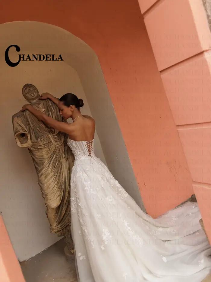 CHANDELA Robe de mariée classique sans manches