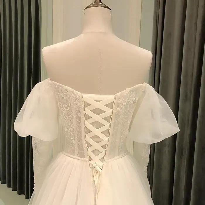 8174 personnalisé simple robe de mariée pour mariage civil plage boho robes