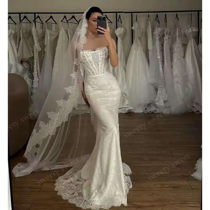 Robe De mariée Vintage en Organza avec broderie