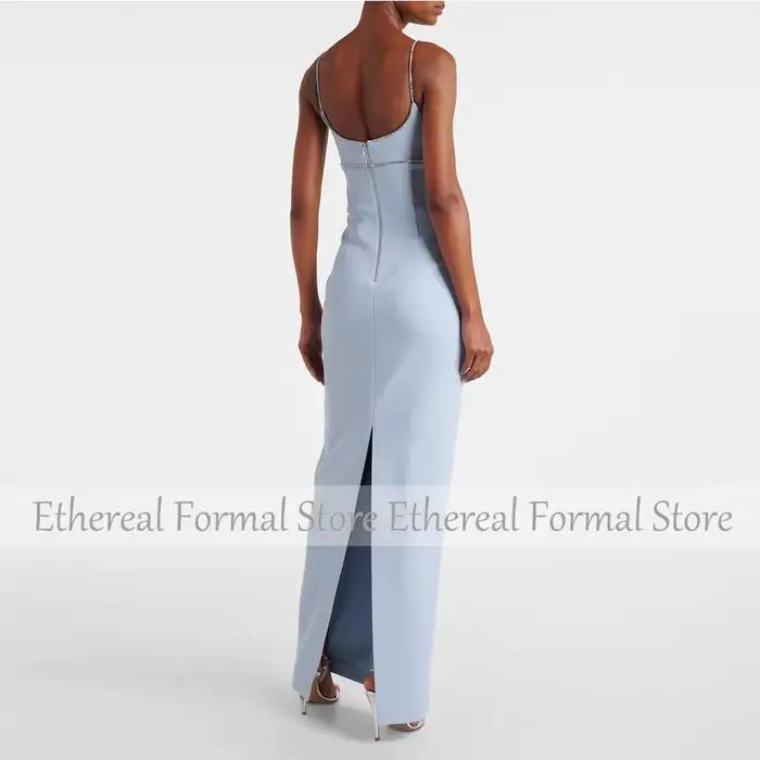 Robe de soirée sirène bleu ciel moderne