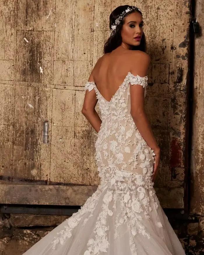 HERBURN Bohe Appliques robes De mariée pour femmes