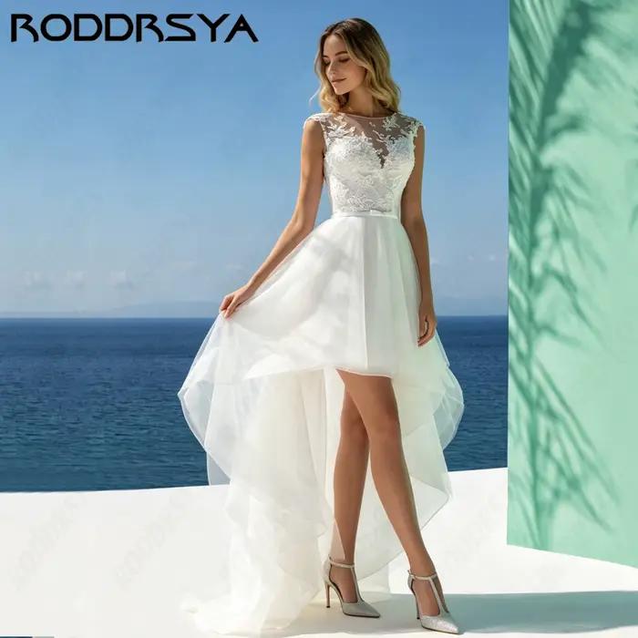 Robe de Mariée Haut Bas Tulle RODDRSYA Personnalisable